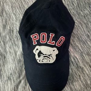 Rare bulldog New York theme polo hat navy blue